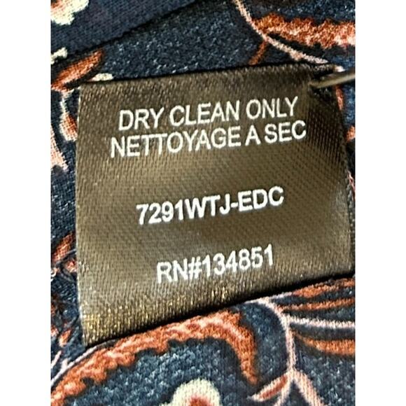 WAYF Blouse Women's Floral Peasant Size Small Navy Sheer Long Sleeve NWT - Picture 8 of 9